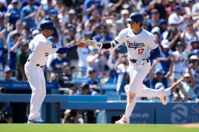 Ohtani hits one in the first inning and adds a 111-mph, 464-foot drive into the deepest portion of center field in the eighth as the Dodgers win, 5-1.