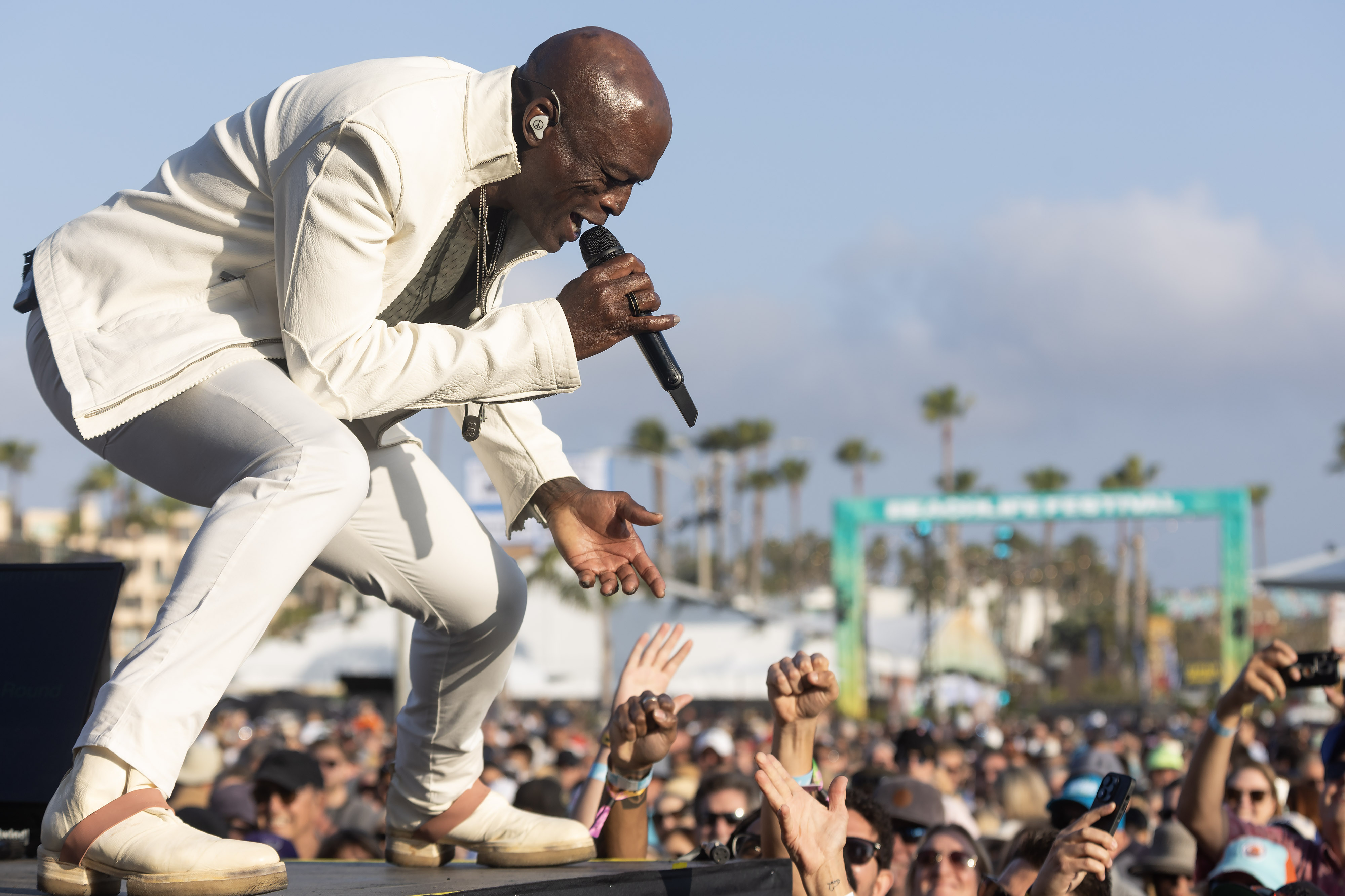 Seal performs on the Hightide stage during the Beachlife music...
